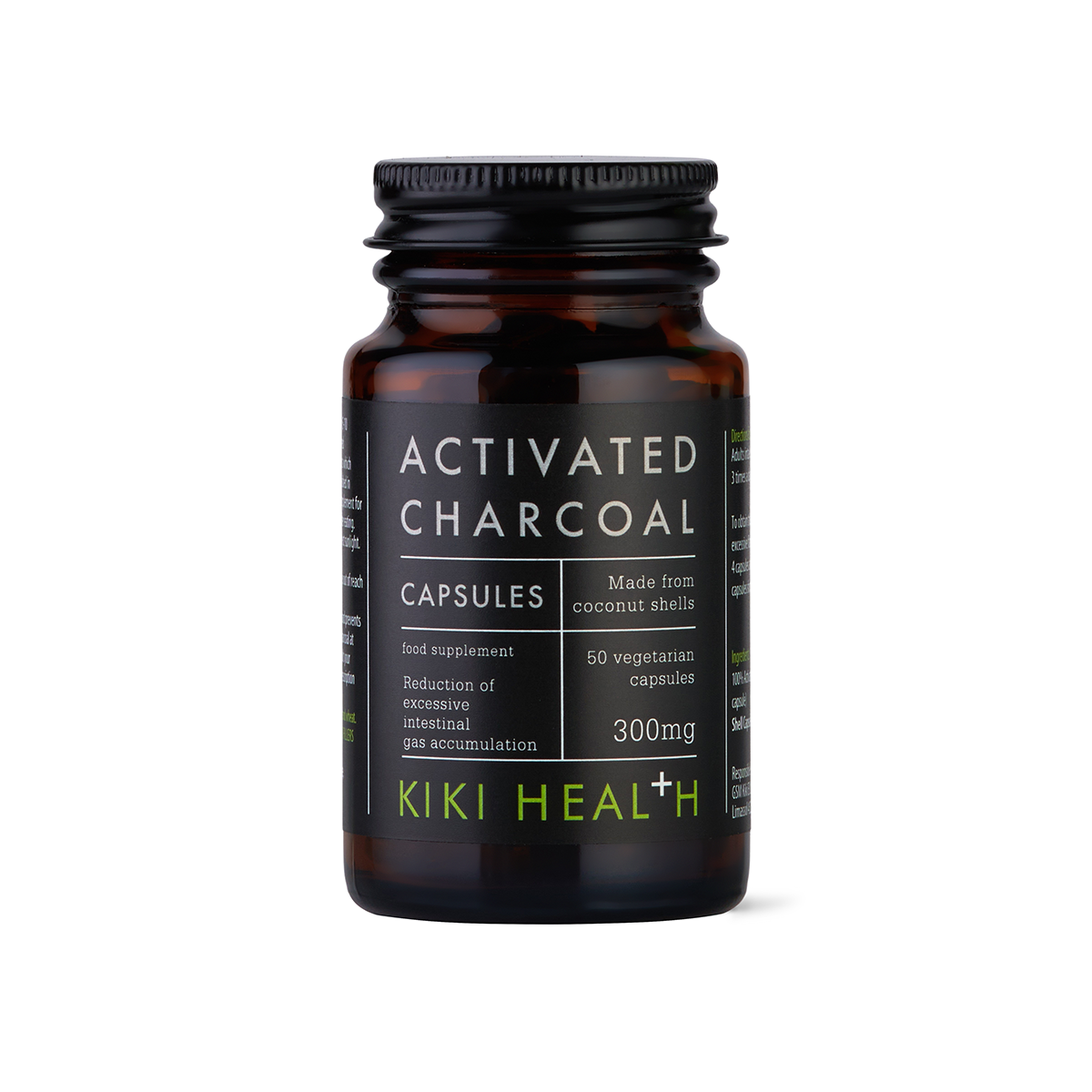  KIKI Health Activated Charcoal Capsules - 50 Vegicaps