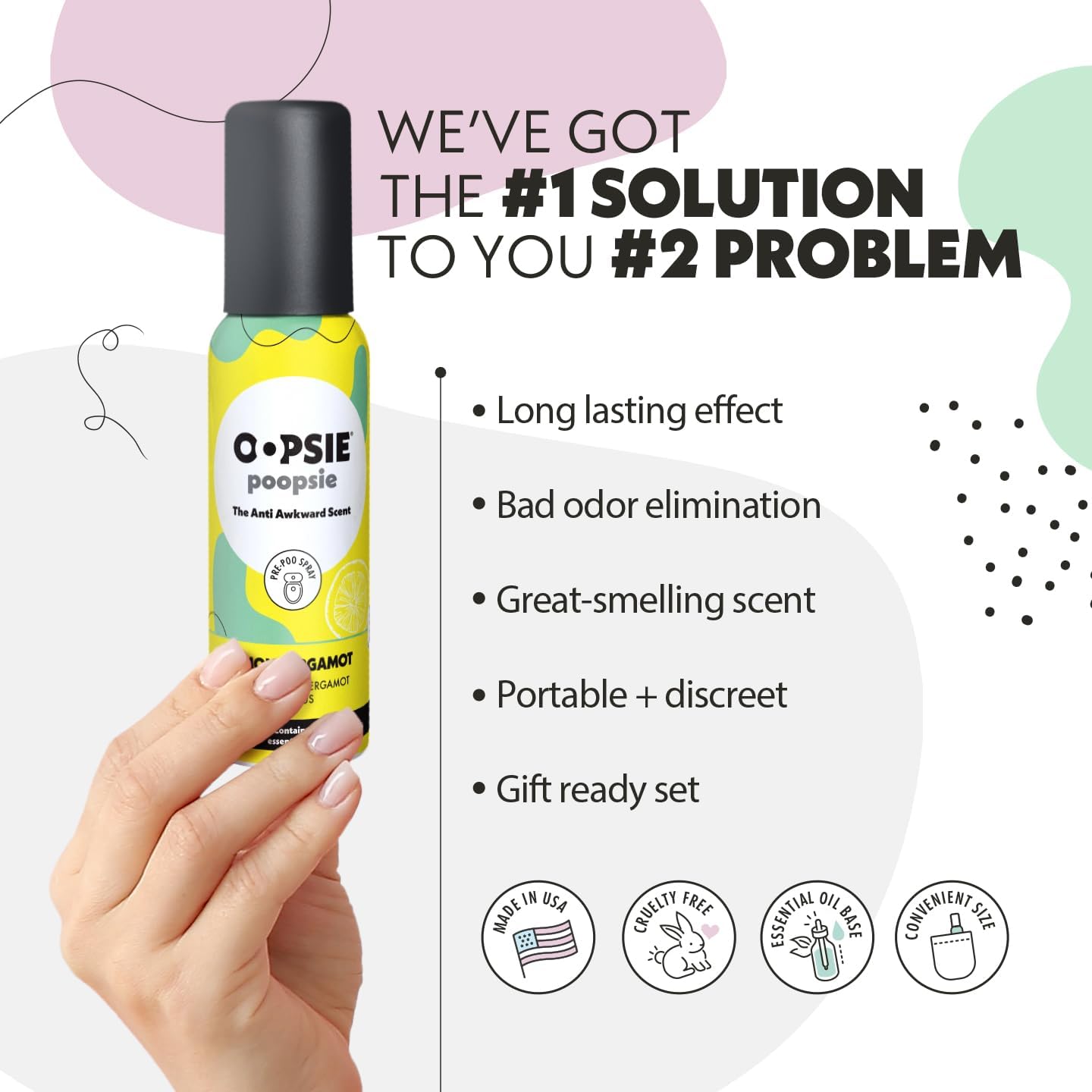 Oopsie Poopsie Lemon Bergamot Toilet Spray