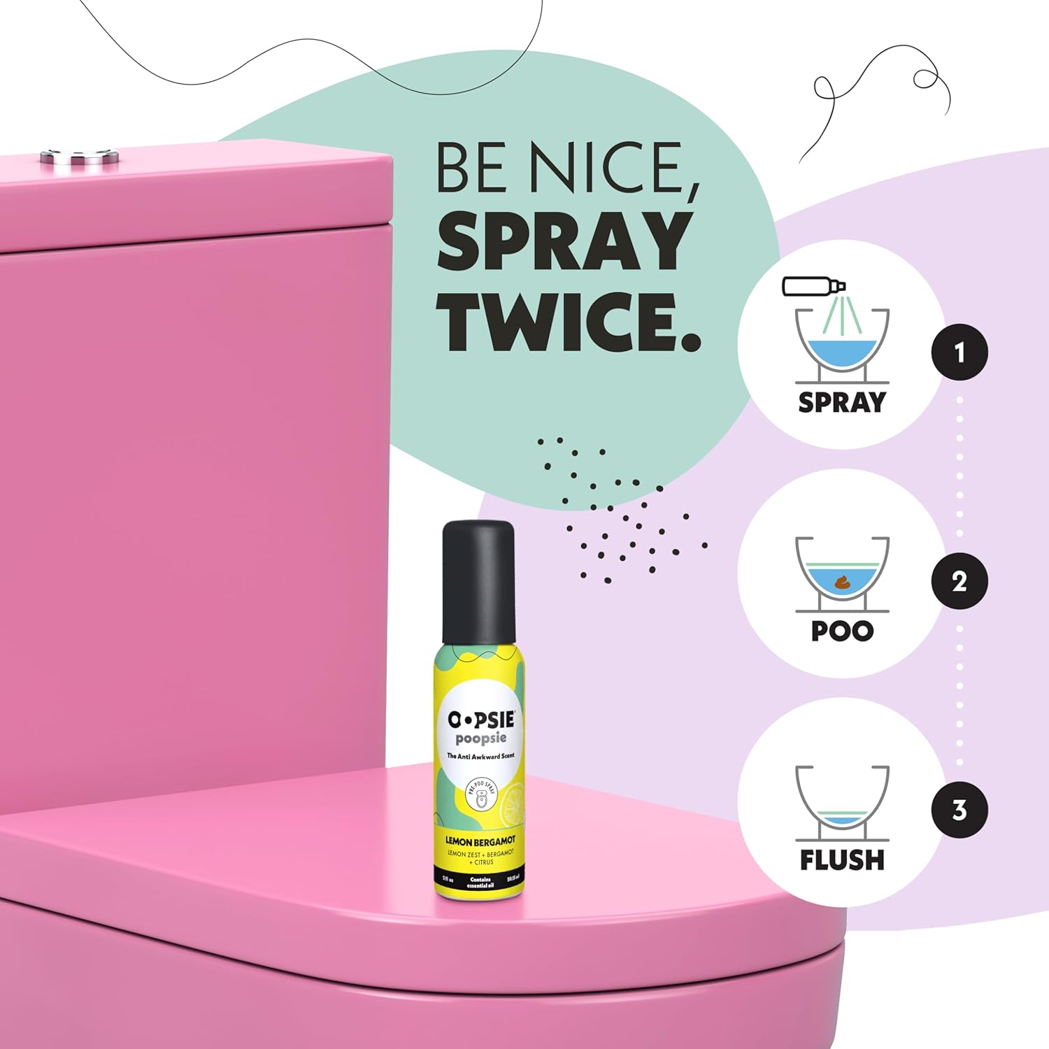 Oopsie Poopsie Lemon Bergamot Toilet Spray