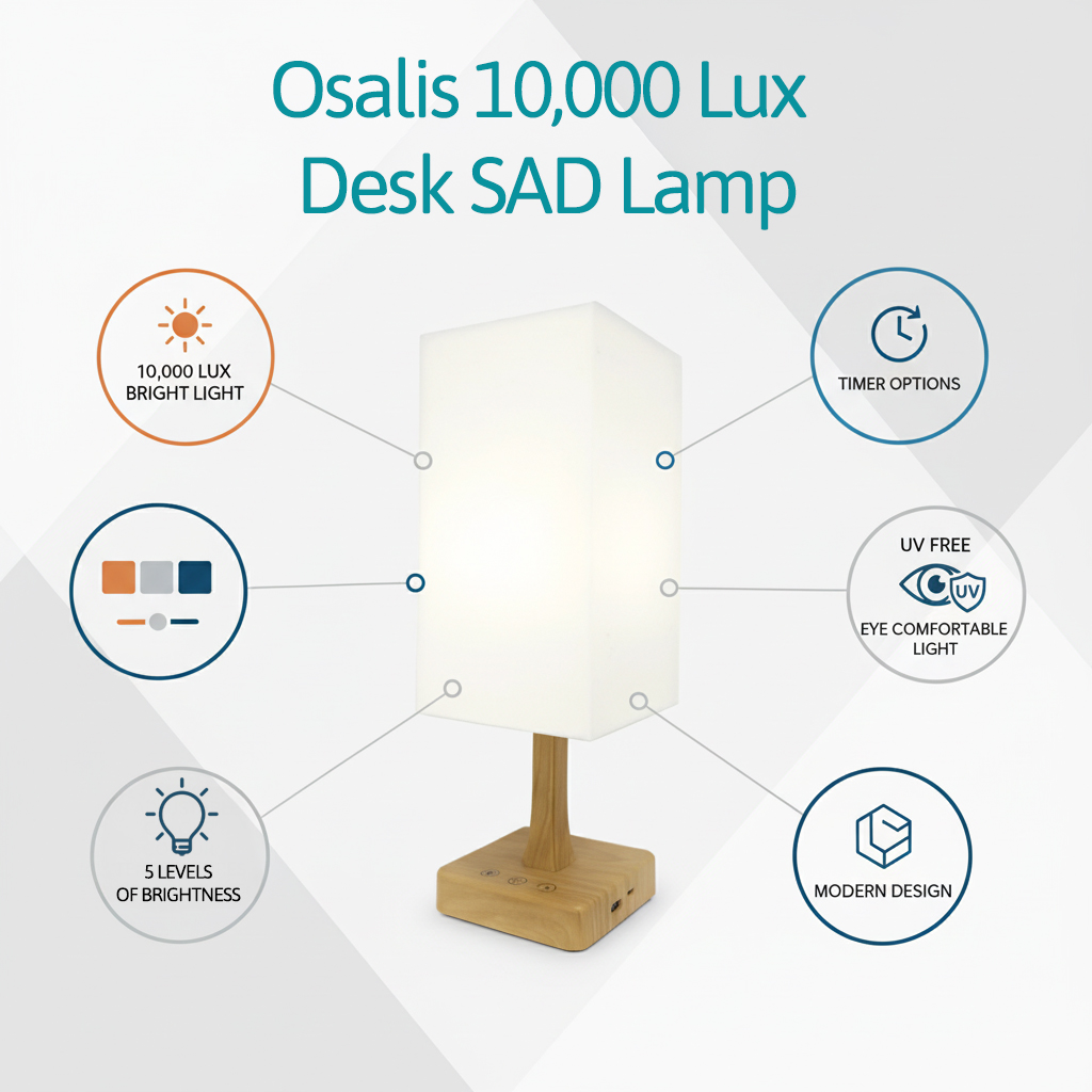 Osalis 10,000 Lux Desk SAD Lamp