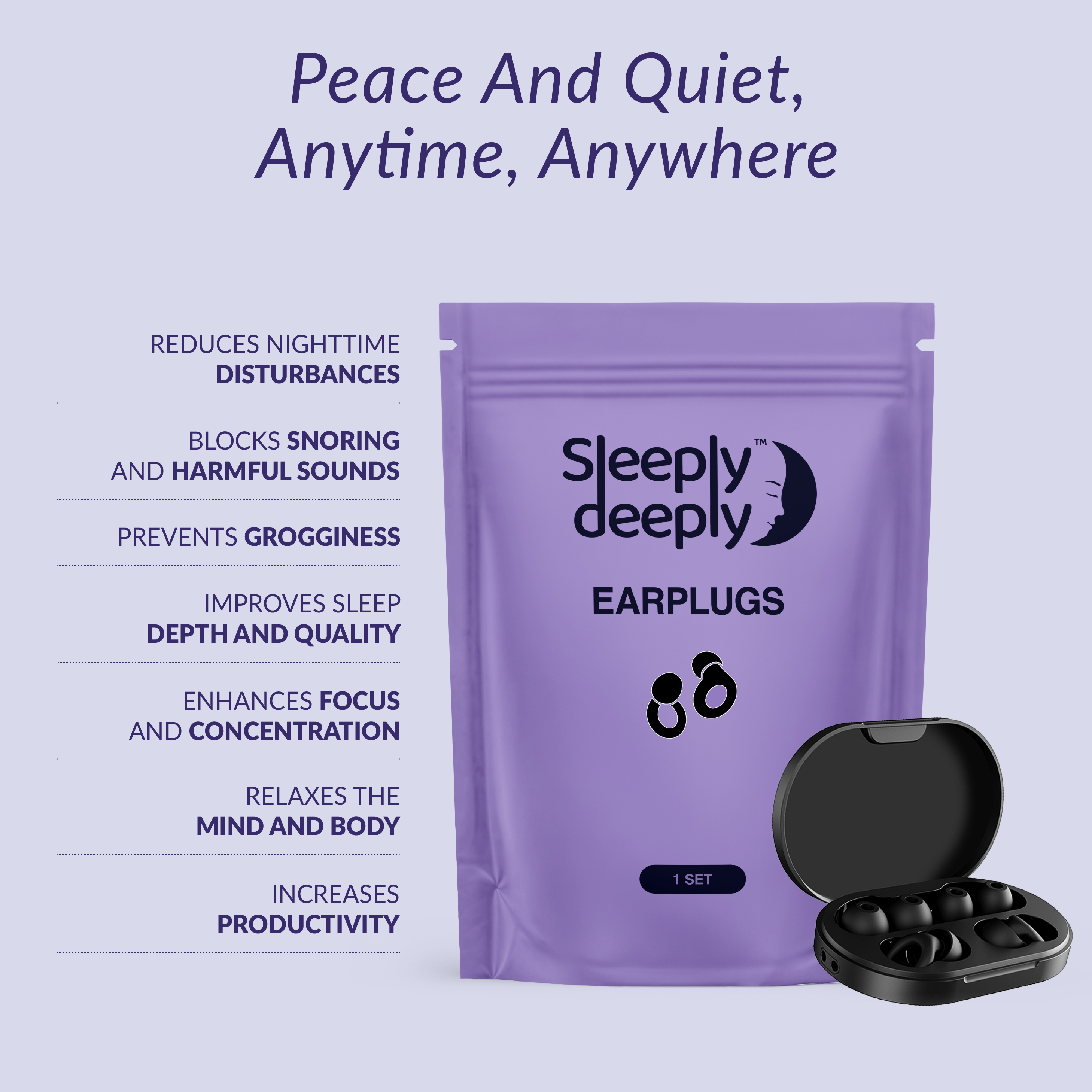 Sleeply Deeply Noise-Reducing Earplugs