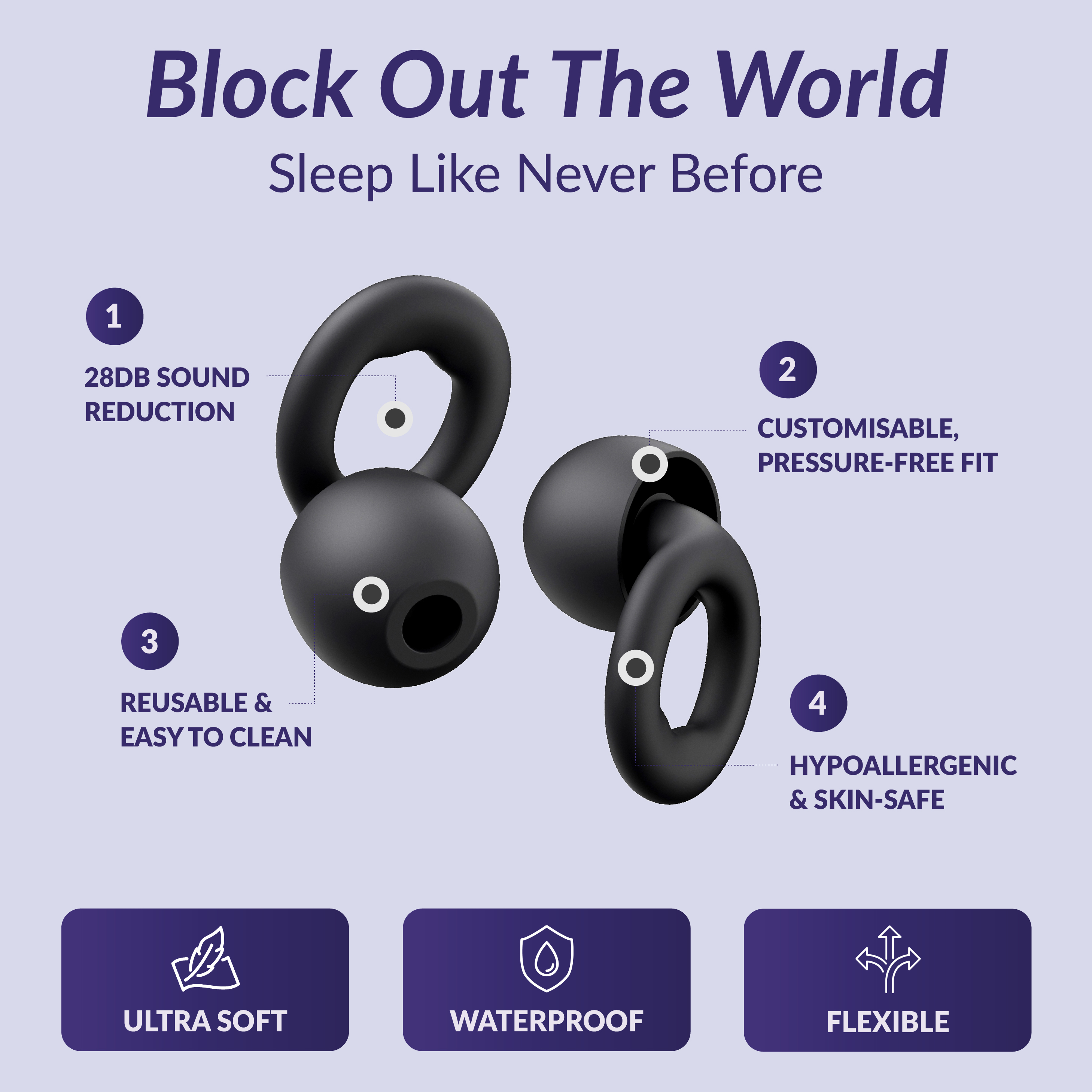 Sleeply Deeply Noise-Reducing Earplugs