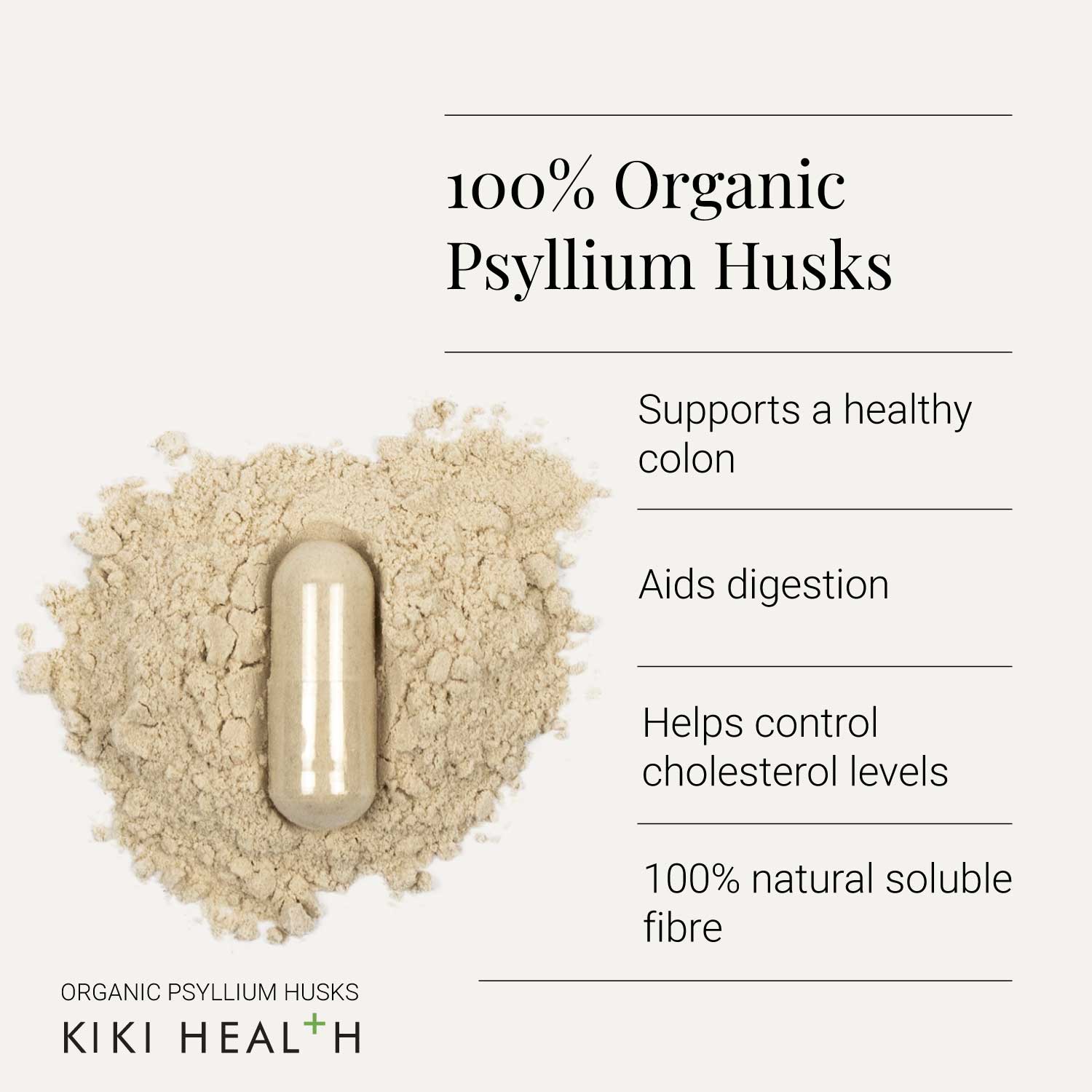 KIKI Health Organic Psyllium Husks 850mg