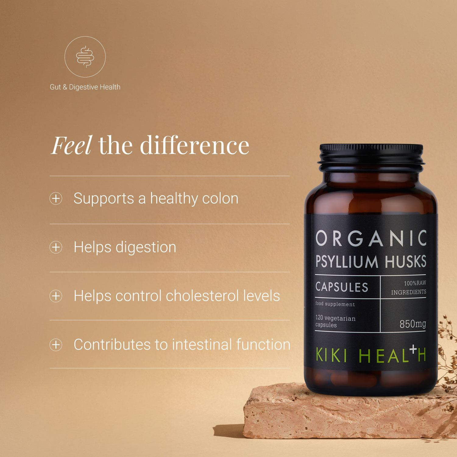 KIKI Health Organic Psyllium Husks 850mg