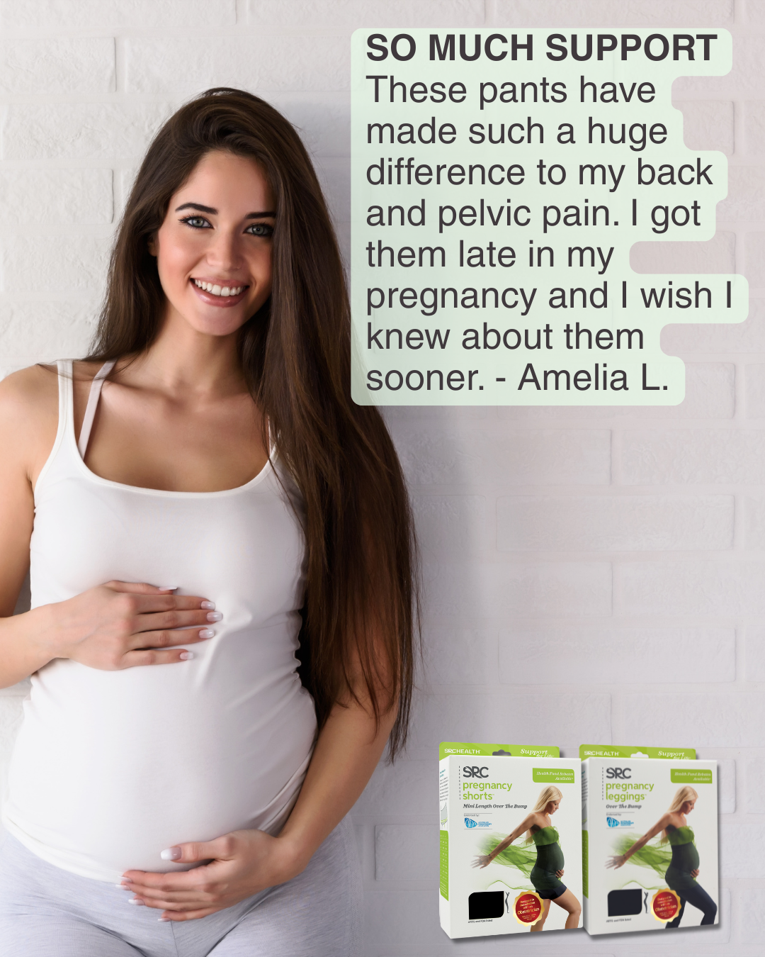 SRC Health Pregnancy Over the Bump Mini Shorts