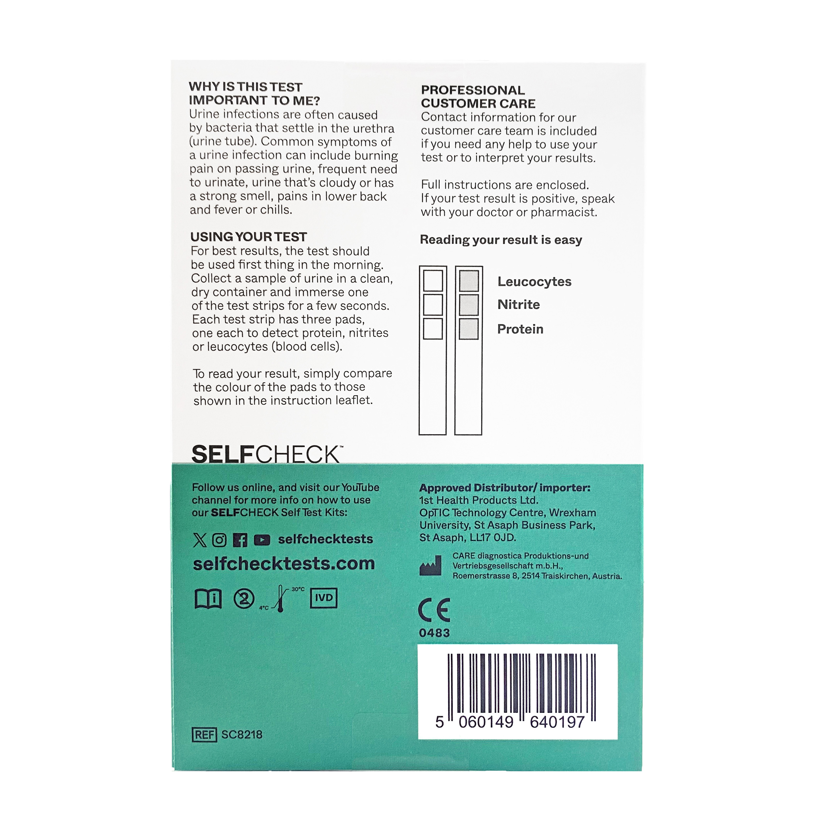 SELFCheck Urine Infection Test - 2 Tests