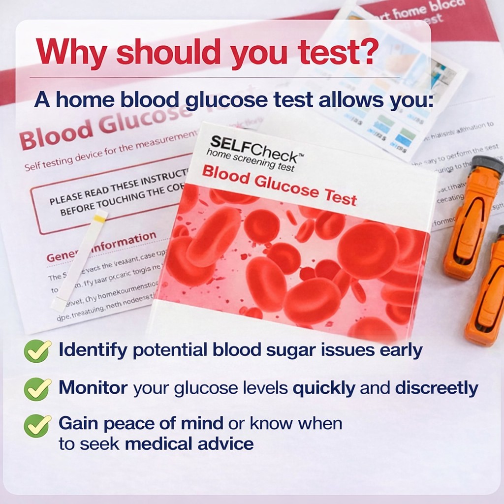 SELFCheck Blood Glucose Level Pack of 2 Tests