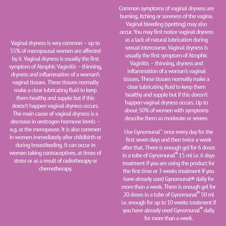 Gynomunal Vaginal Moisturising Gel for Menopause 8