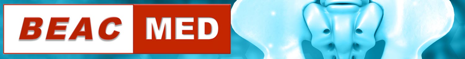 BEACMED brand banner showing the company logo next to a detailed blue anatomical image of the pelvis.