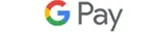 Google Pay logo featuring the Google G symbol and Pay text, highlighting that customers can pay with Google Pay at checkout.