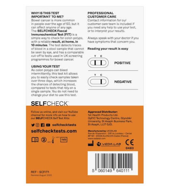  SELFCHECK FIT Bowel Health Home Testing Kit