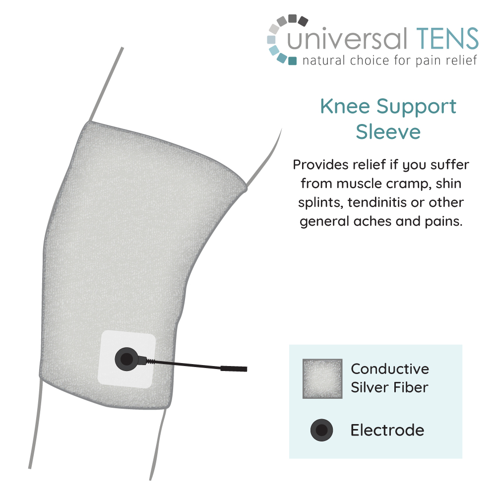 Universal TENS Electrode Knee Support Sleeve 