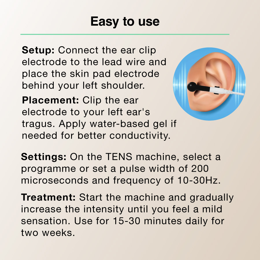 Universal TENS Ear Clip Electrodes for Vagus Nerve Stimulation 