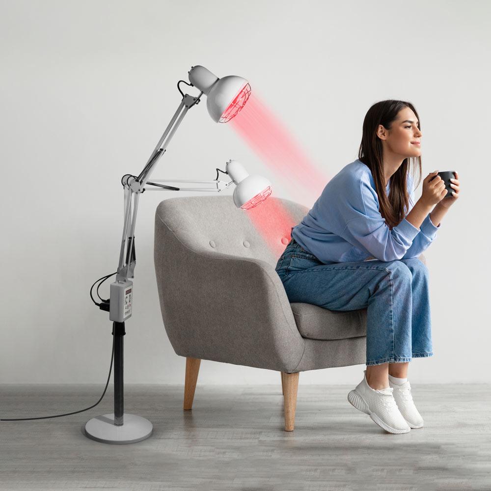 Osalis Adjustable Double Head Infrared Therapy Lamp 150w