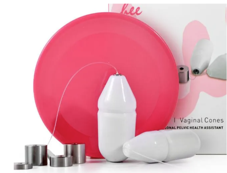 Kegelflex Vaginal cones pelvic floor training set with adjustable metal weights, used to strengthen pelvic muscles, support bladder control, improve prolapse symptoms and enhance Kegel exercise effectiveness.