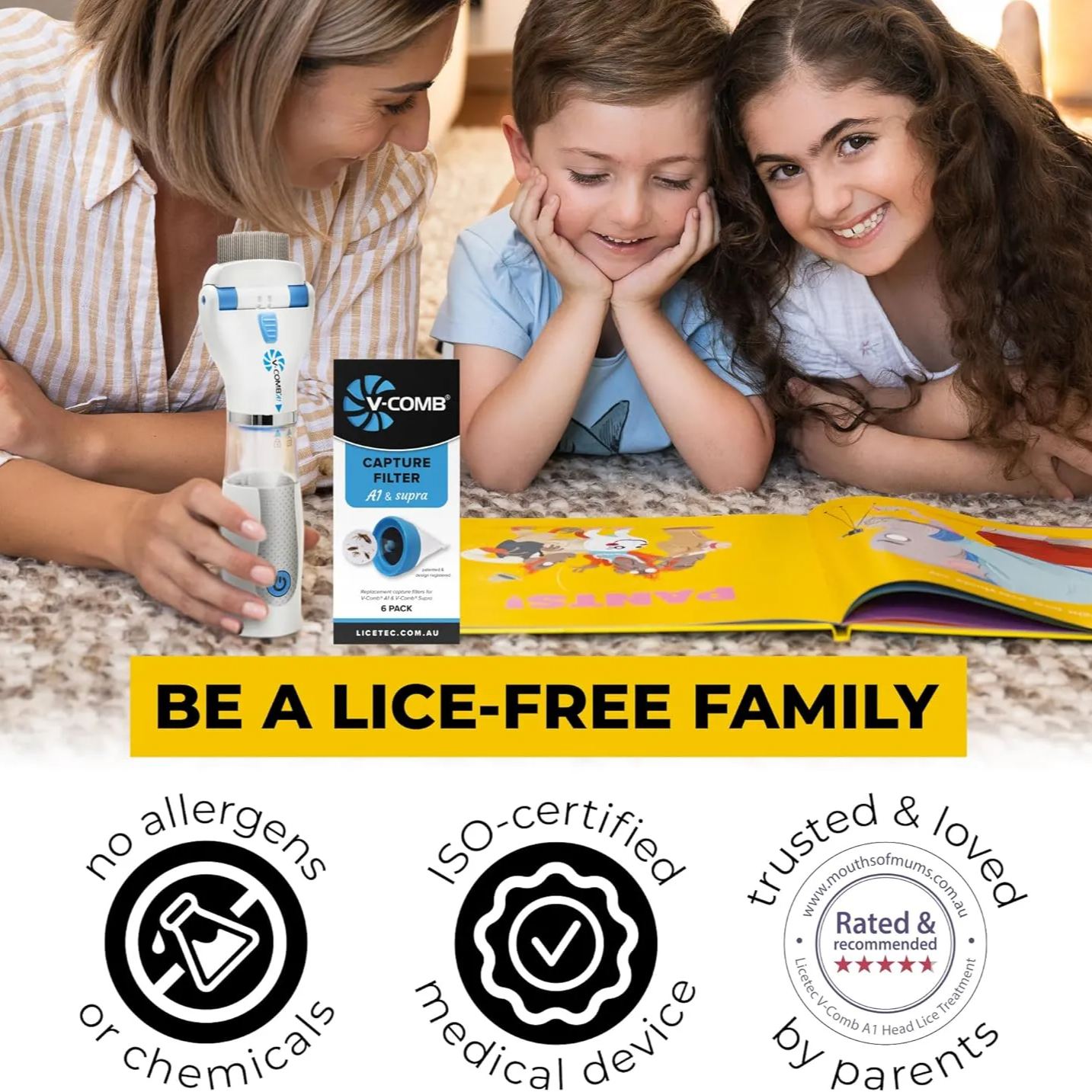 LiceTec V-Comb A1 Rechargeable Head Lice Comb 