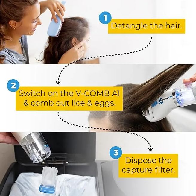 LiceTec V-Comb A1 Rechargeable Head Lice Comb 