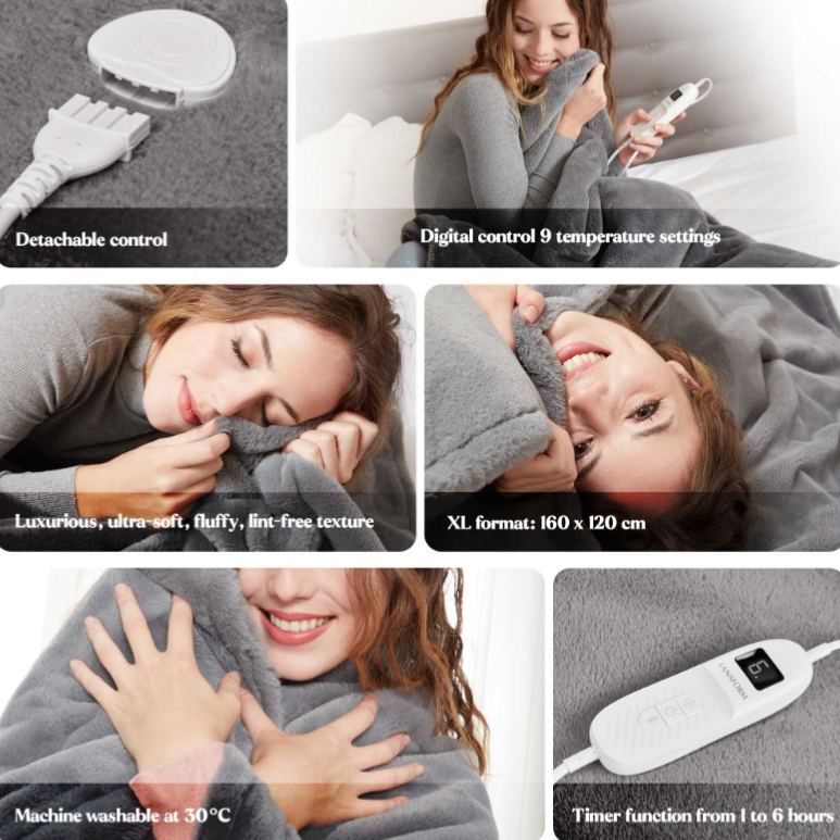 Lanaform Cocoon Plaid Heated Blanket