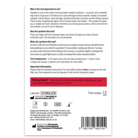 SELFCheck Blood Glucose Level Pack of 2 Tests