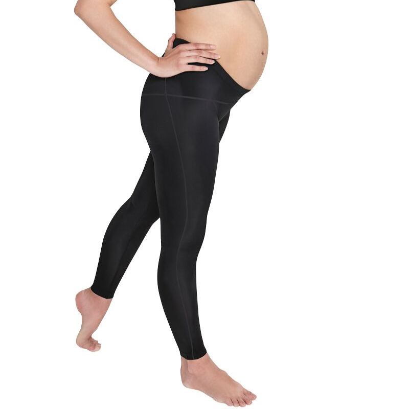 Pregnant woman wearing SRC Pregnancy Leggings with medical-grade compression, endorsed by the Australian Physiotherapy Association, designed to support the pelvis, core and lower back while helping reduce pregnancy-related pelvic and back pain.