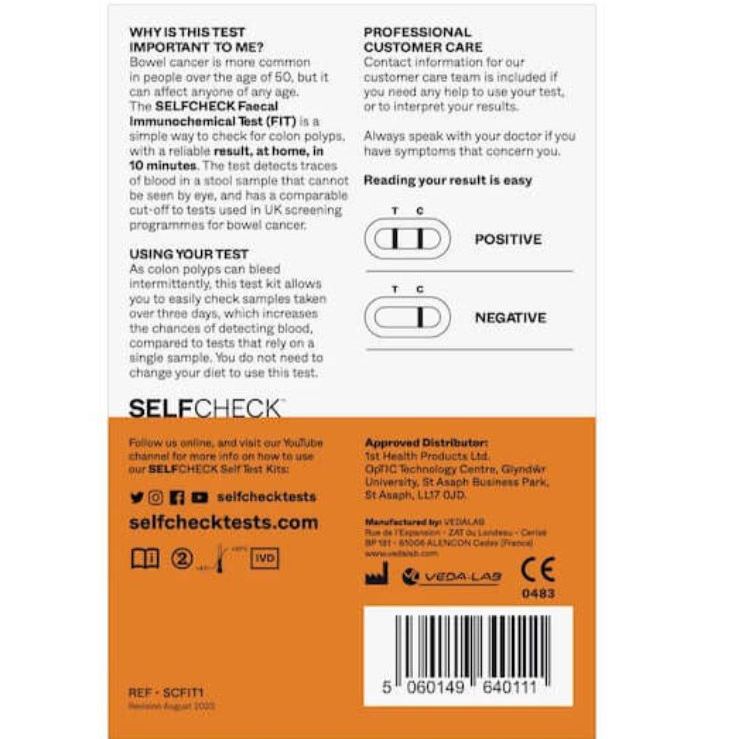  SELFCHECK FIT Bowel Health Home Testing Kit