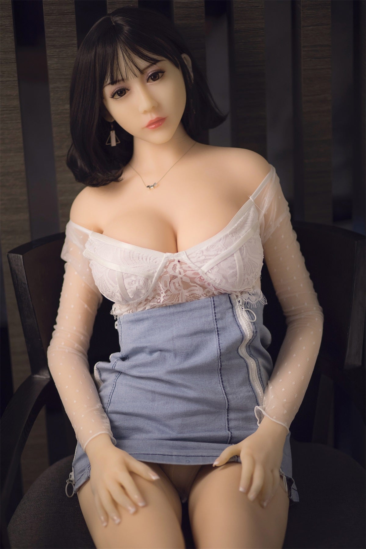 Amber - 5ft 6(165cm) Japanese Style Ultra Real Sex Doll With Black Short Hair