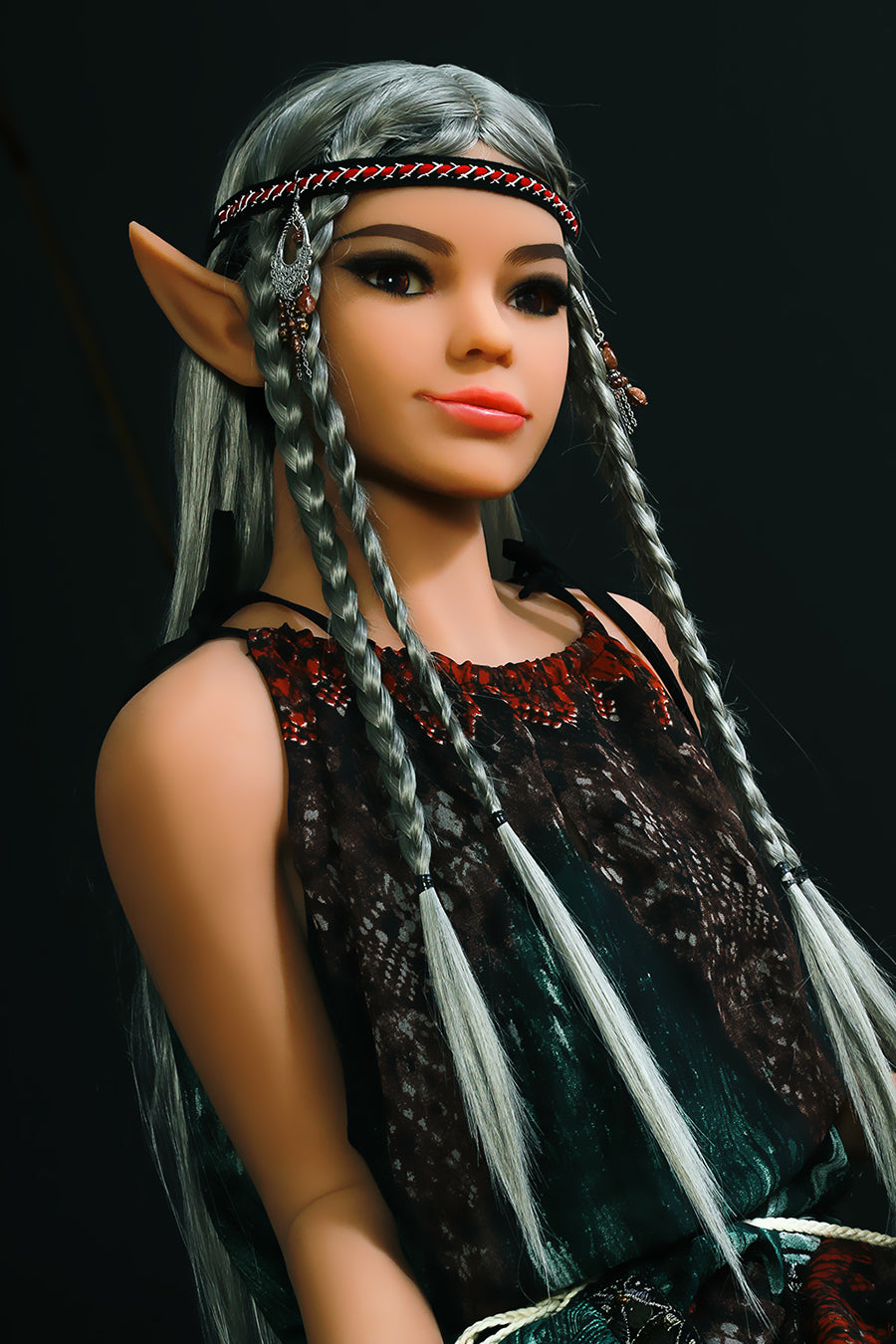 Fontaine - 5ft1(155cm) Ultra  Flat Chest Elf Sex Doll With Gray Hair