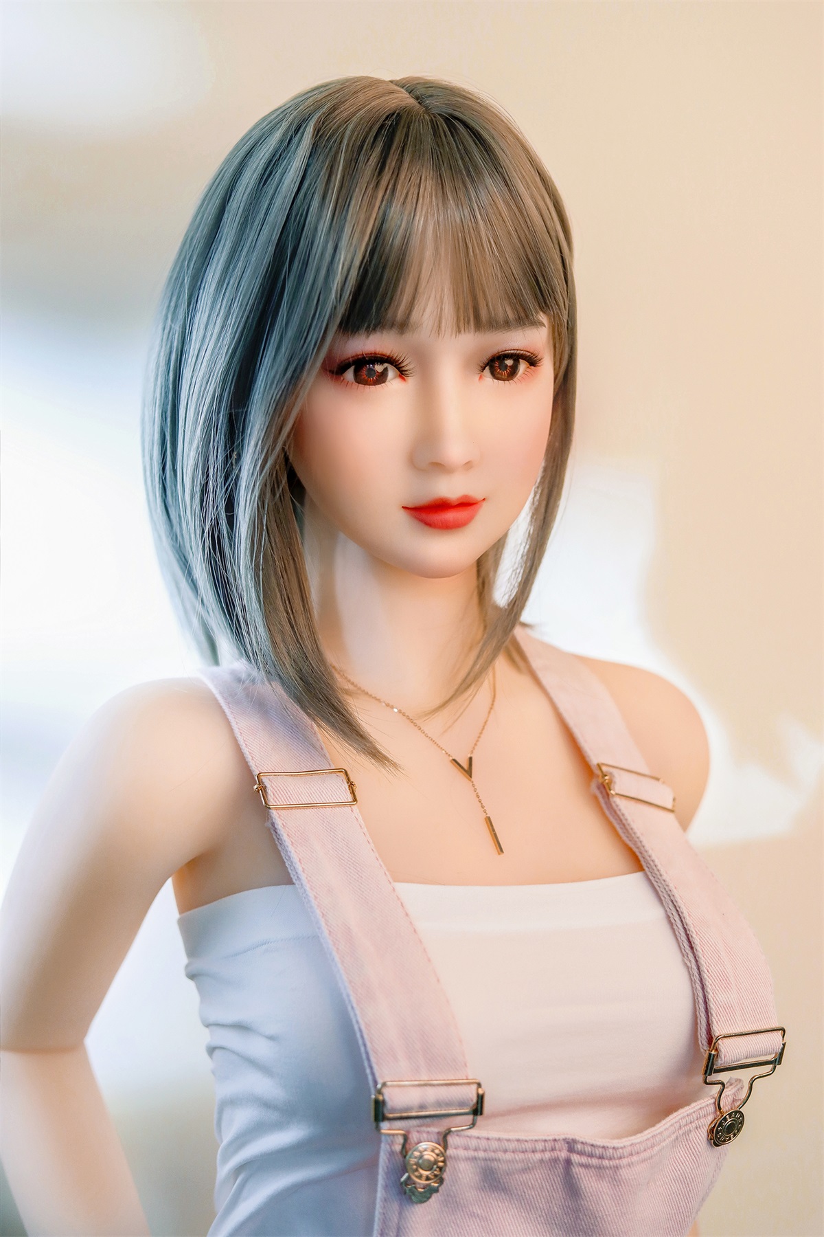 Pag- 160cm (5ft3) Small Breast Japanese Style Sex Doll With Blonde Straight Hair