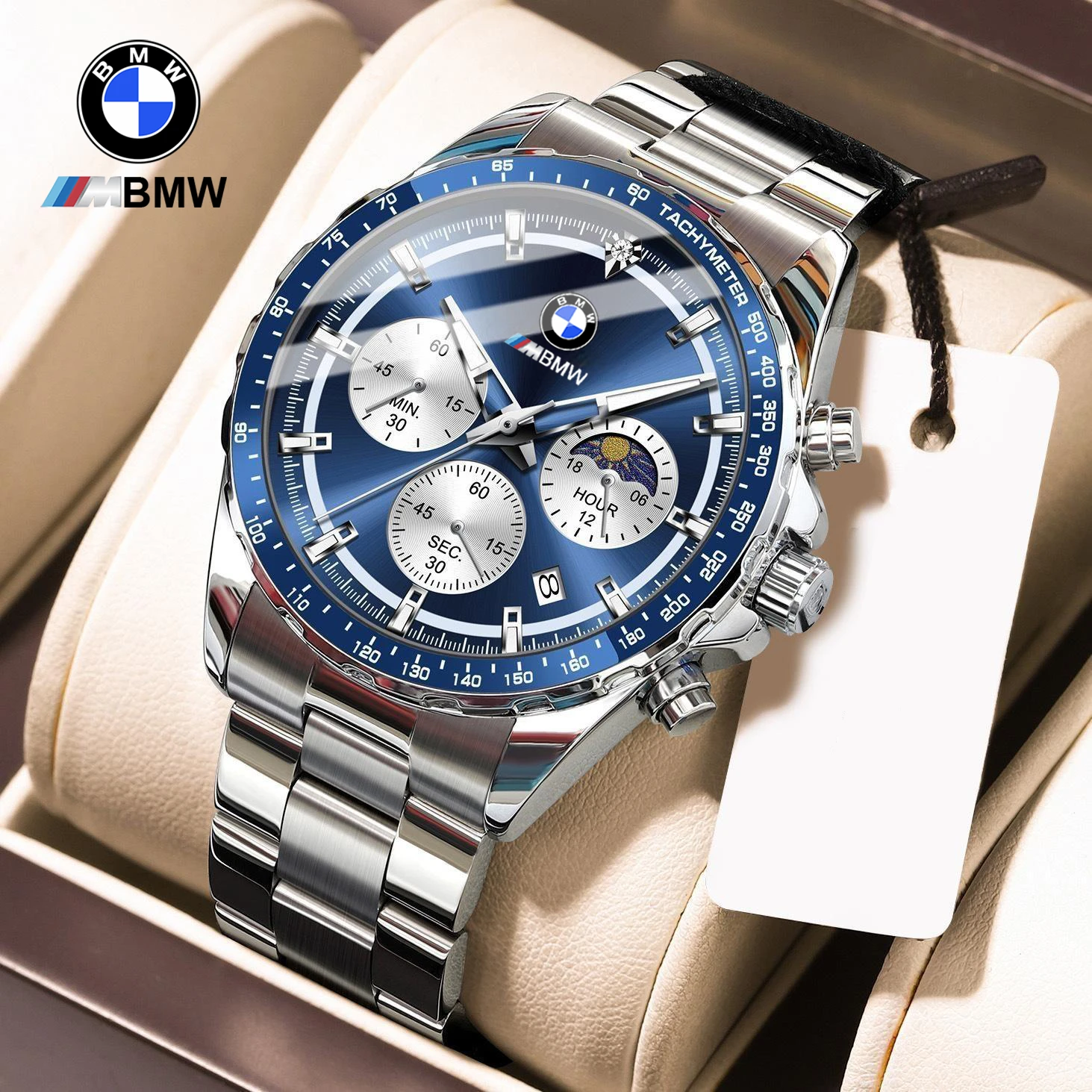 Luksusowy zegarek BMW z fazami ksi??yca