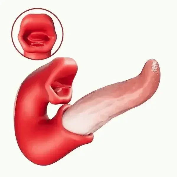 Arabella - wibruj?cy dildo 3 w 1 ze stymulacj? punktu G, ?echtaczki i j?zyka, wodoodporny.