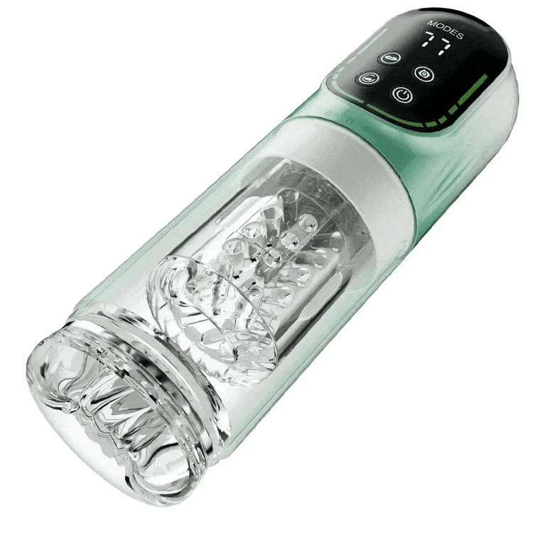 XR4 vízálló maszurbátor szívó, forgató, lökő és vibrációs funkciókkal.