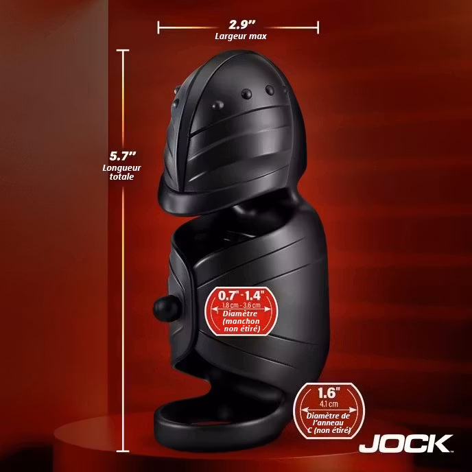 Jock Advanced Helmet Humper – silikonowy masturbator m?ski 2 w 1 z funkcj? rotacji i wibracji, 3+3 pr?dko?ci i 7+7 trybów, obrotowa g?owica + wibruj?cy trzon, mo?liwo?? u?ywania bez u?ycia r?k, z rozci?gliwym pier?cieniem na penisa, akumulatorowy.