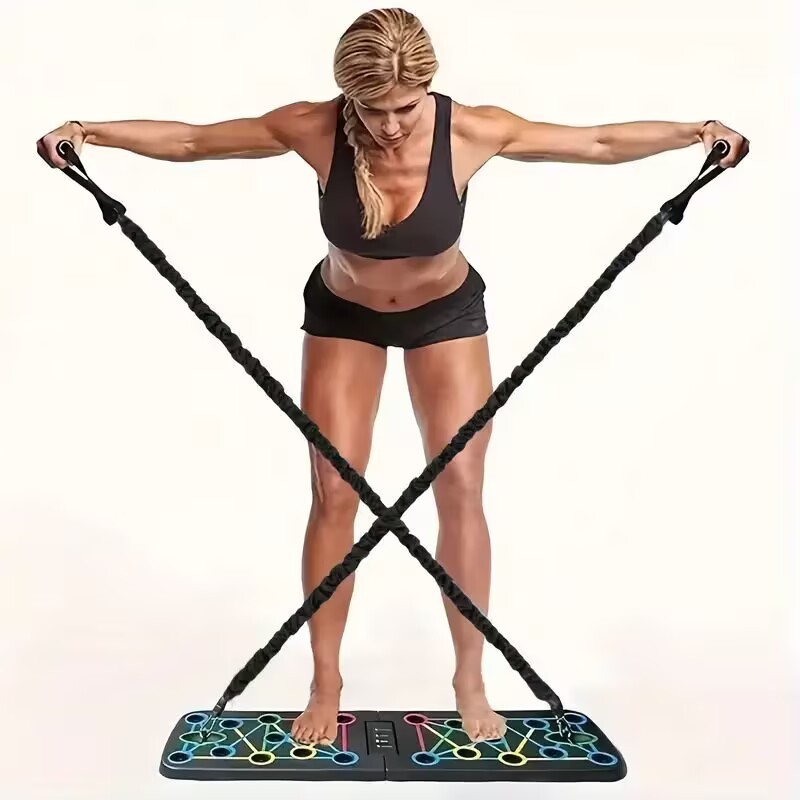 Luksusowa, sk?adana deska do ?wicze�� pompek, wielofunkcyjny sprz?t do ?wicze�� mi??ni klatki piersiowej w domu, oficjalna jako??, wytrzymuje obci??enie 300 kg!