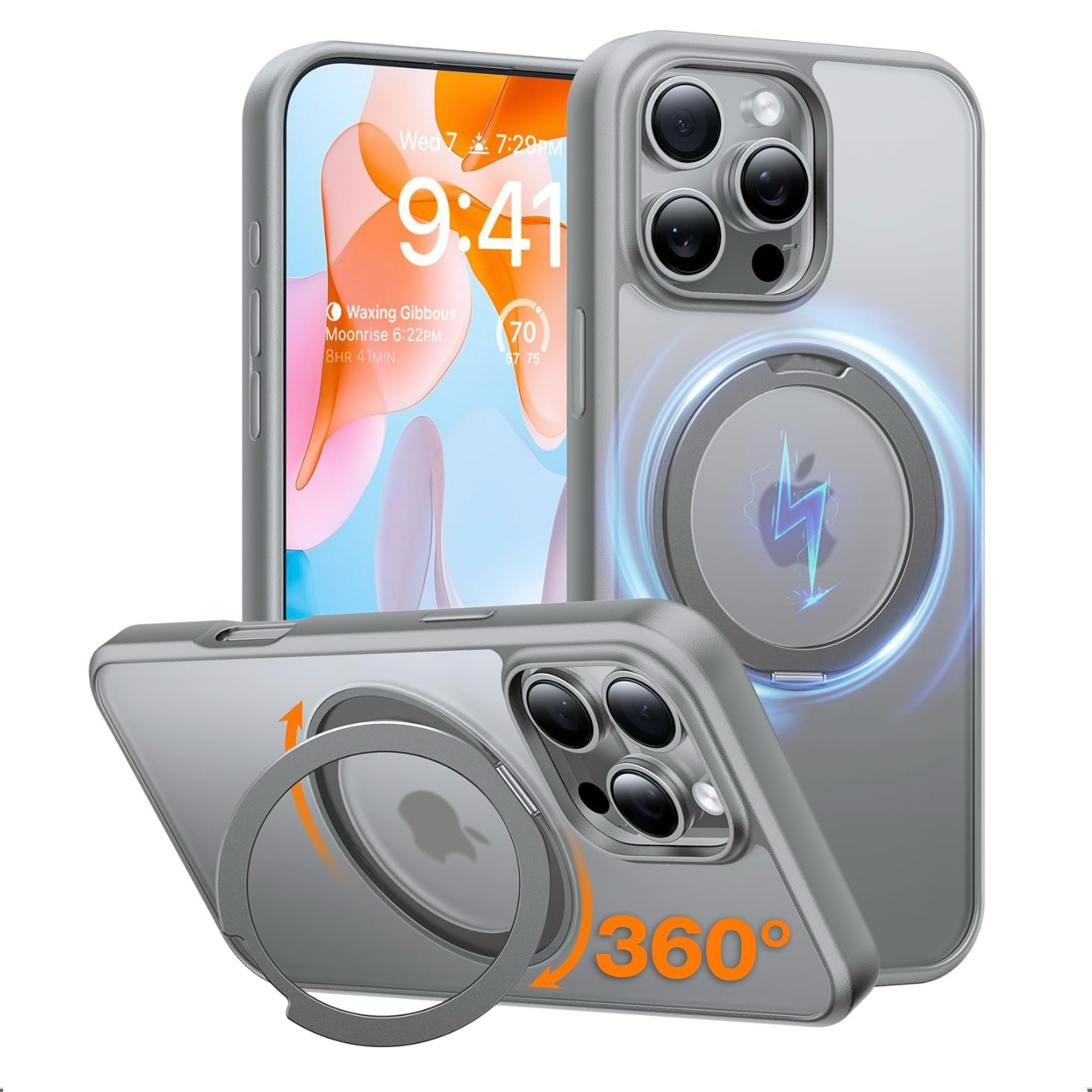 Oficjalnie pasuje do pe?nej gamy etui na telefony kom��rkowe Apple, uchwytu magnetycznego, obudowy obrotowej 360��, 1 obiektywu all-inclusive