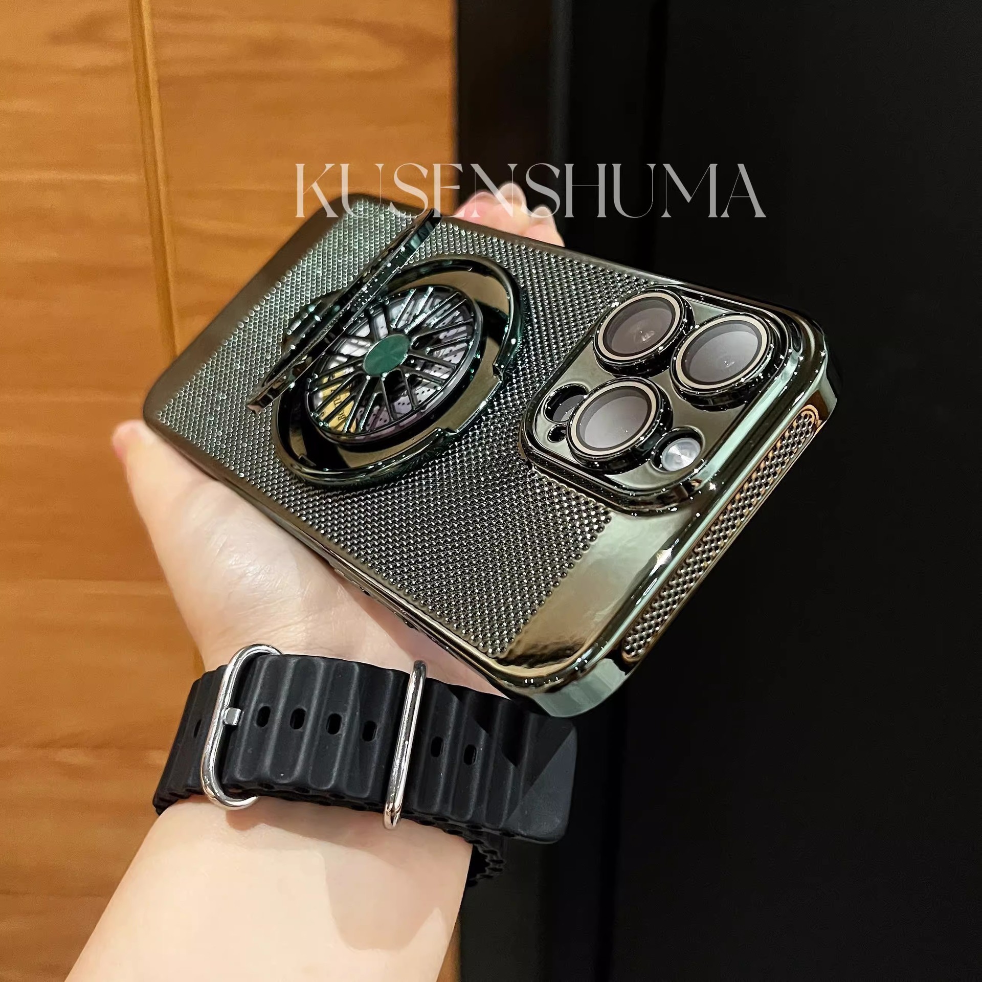 Galwanizowana obudowa o strukturze plastra miodu na iPhone'a, uchwyt ?yroskopu, wszechstronna ochrona