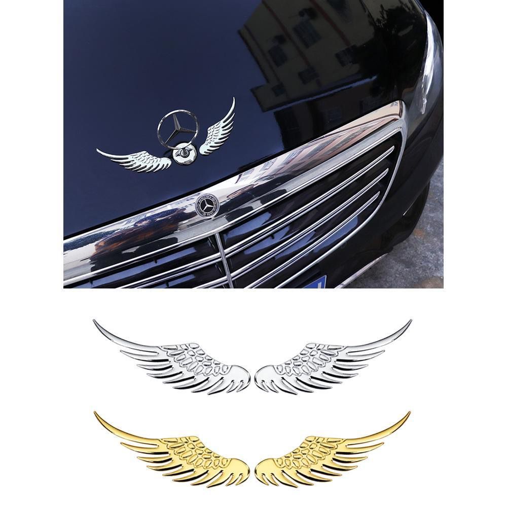 🔥🔥[Купете чифт и вземете безплатен чифт] Декорация за кола с триизмерно метално лого на автомобил с ангелски крила, незабавно подобрява класа на колата, има индивидуалност от висок клас и си заслужава да бъдете притежавани!🛒