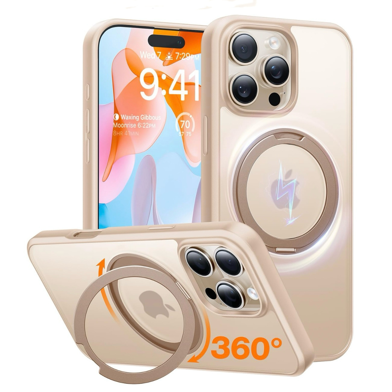 Oficjalnie pasuje do pe?nej gamy etui na telefony kom��rkowe Apple, uchwytu magnetycznego, obudowy obrotowej 360��, 1 obiektywu all-inclusive