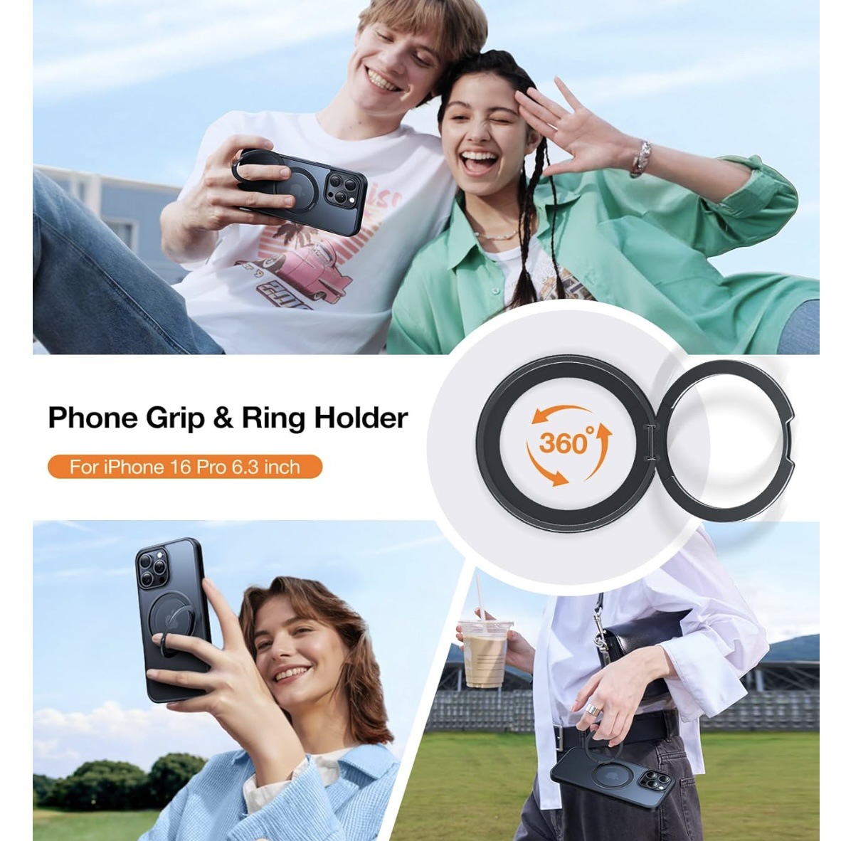 Oficjalnie pasuje do pe?nej gamy etui na telefony kom��rkowe Apple, uchwytu magnetycznego, obudowy obrotowej 360��, 1 obiektywu all-inclusive