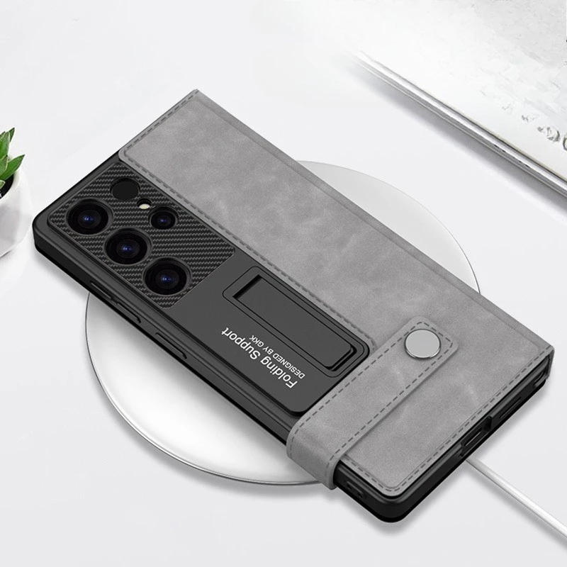 Samsung Galaxy Case GKK Rotating Buckle Clamshell Matte Leather Wallet Book Flip Stand Cover With Card Slots