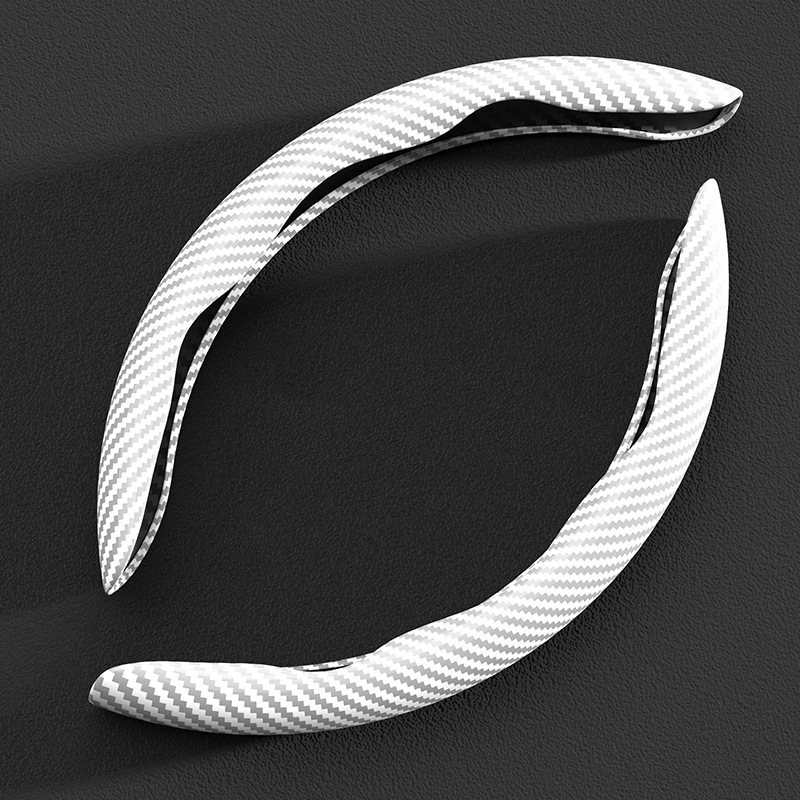 【2 sztuki】Antypoślizgowa osłona kierownicy samochodu z drewna słojowanego