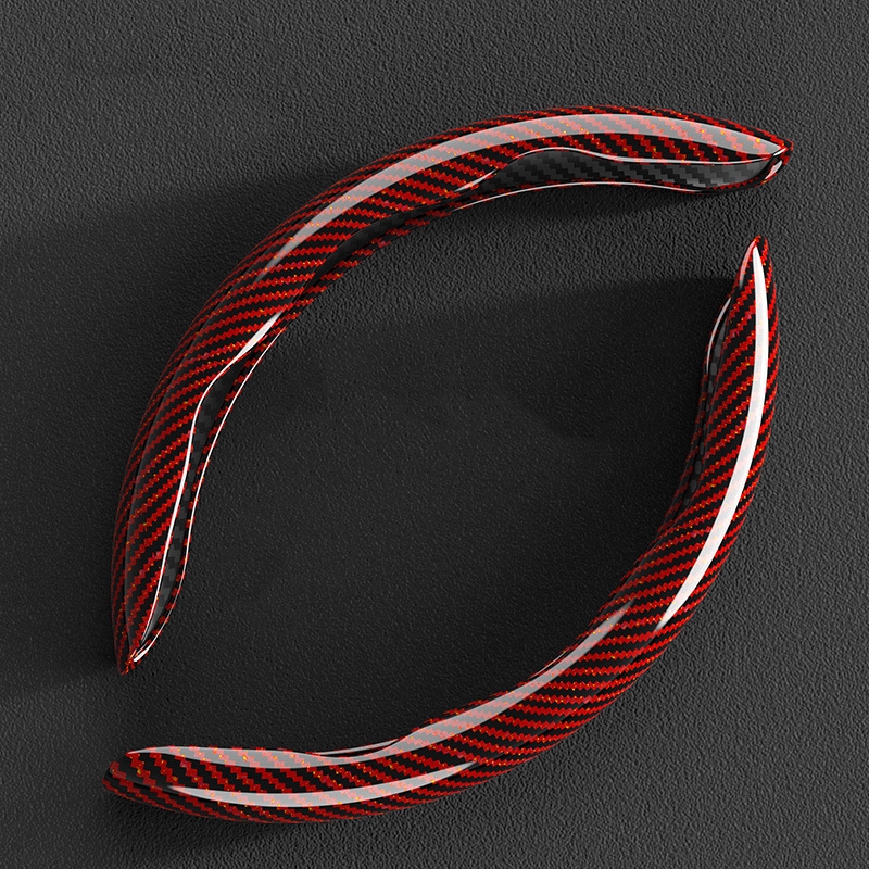 【2 sztuki】Antypoślizgowa osłona kierownicy samochodu z drewna słojowanego