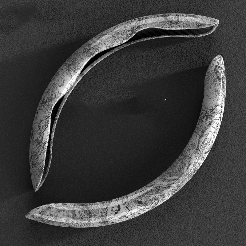 【2 sztuki】Antypoślizgowa osłona kierownicy samochodu z drewna słojowanego