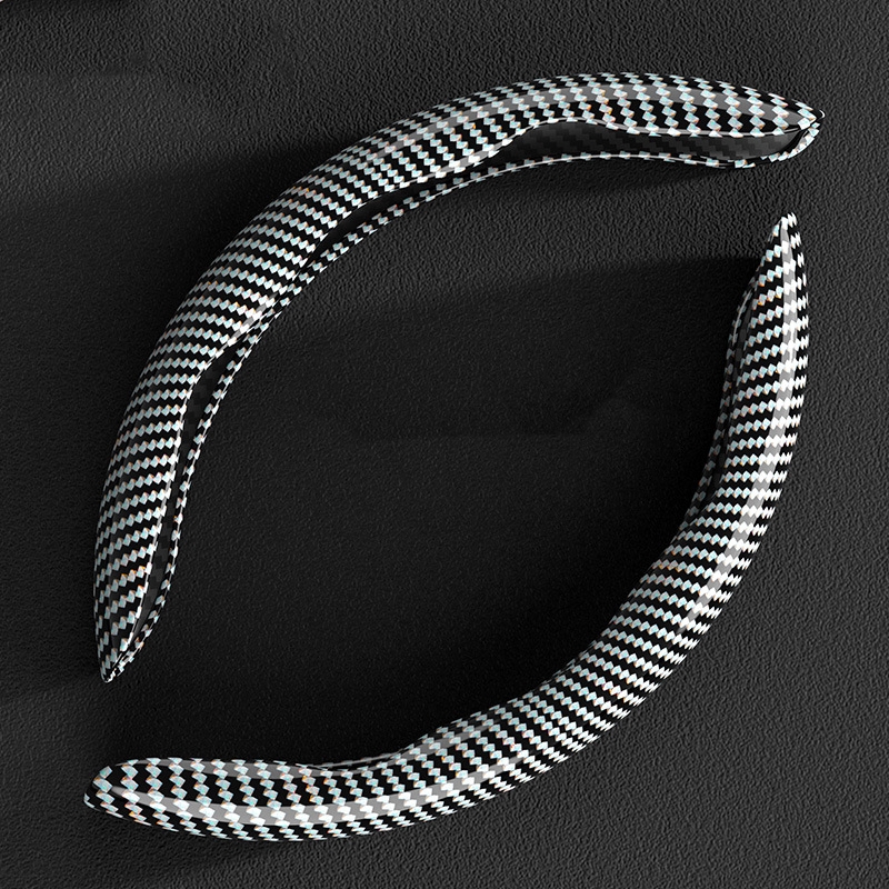 【2 sztuki】Antypoślizgowa osłona kierownicy samochodu z drewna słojowanego