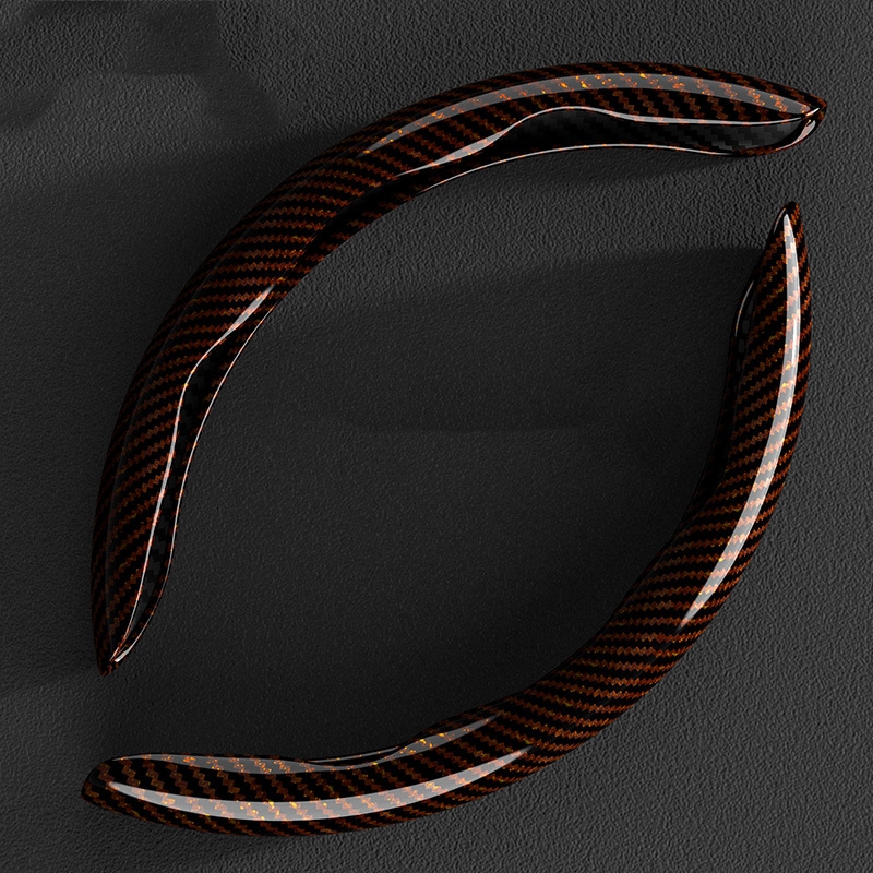 【2 sztuki】Antypoślizgowa osłona kierownicy samochodu z drewna słojowanego