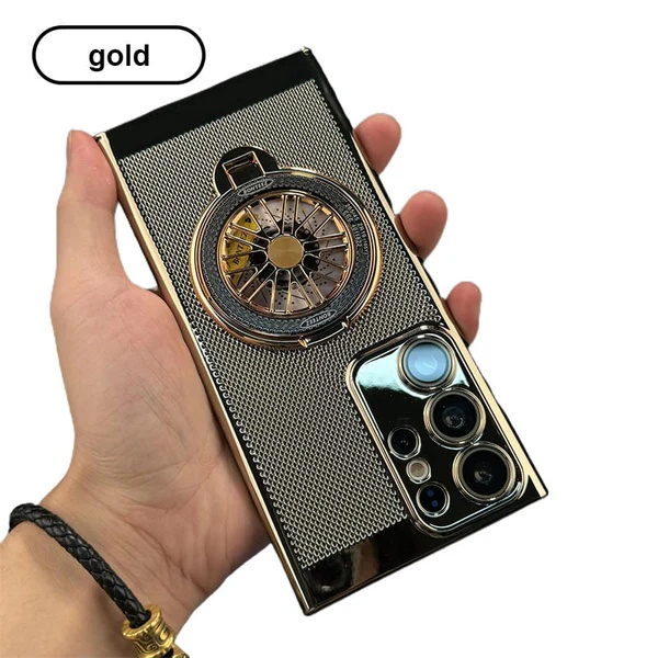 Eleganckie etui na telefon z rozpraszaniem ciepła i magnetycznym uchwytem żyroskopowym do Samsung S24-21, Note20