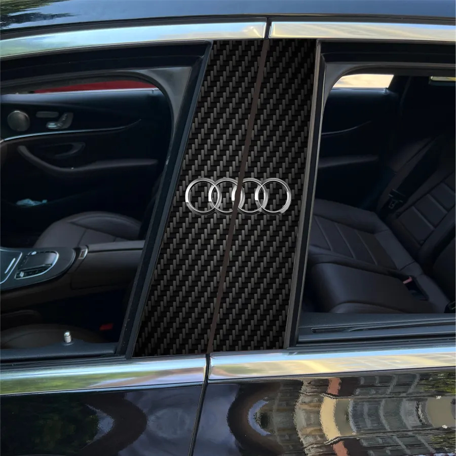  Naklejka na słupek środkowy samochodu z włókna węglowego (dostosowane logo samochodu)