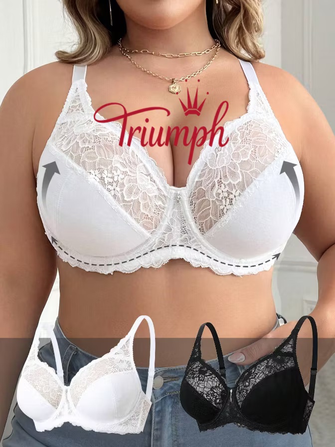 Triumph - (4 szt.) Seksowny koronkowy biustonosz w dużym rozmiarze