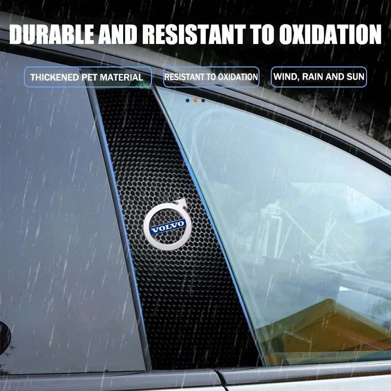  Naklejka na słupek środkowy samochodu z włókna węglowego (dostosowane logo samochodu)