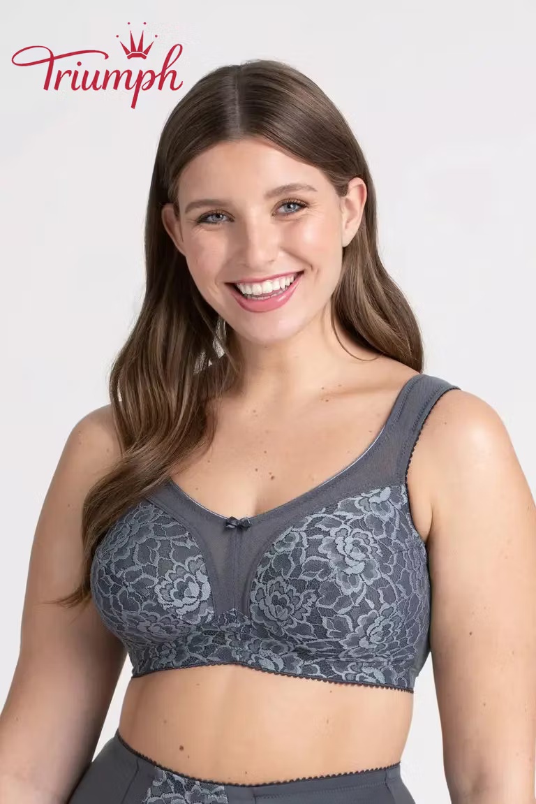 Triumph - 3 sztuki (75A-110F) 💝 Biustonosz push-up z koronkową haftowaną miseczką
