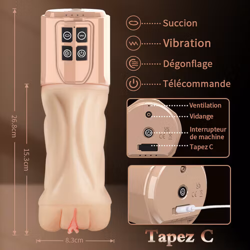 BEYA 5 ssań, 7 wibracji, kubeczek do masturbacji 2 w 1
